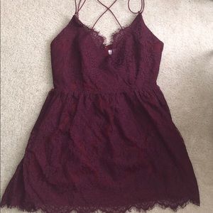 Burgundy lace dress